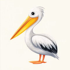 Fototapeta premium Adorable Cartoon Pelican Bird Character Illustration