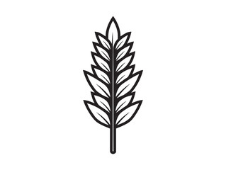 Fototapeta premium Clean Wheat Sheaf Modern Line Illustration