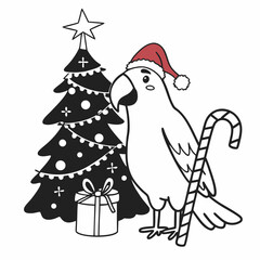 santa claus and christmas tree