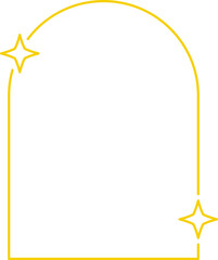 Frame with stars set border, gold frame with sparkle stars, arches border icon, festive effect decoration sign, trendy geometric template. New year christmas background 2026.