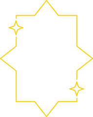 Frame with stars set border, gold frame with sparkle stars, arches border icon, festive effect decoration sign, trendy geometric template. New year christmas background 2026.