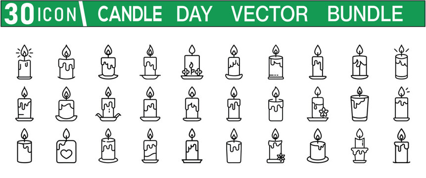 Memorial Candle Tribute Vector Graphic