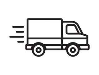 Minimal Truck Moving Graphic Line Illustration
