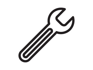 Minimal Wrench Line Art Vector Design