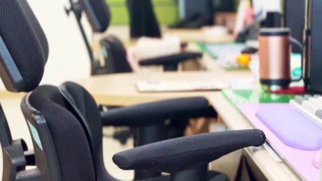 Modern Office with Many Empty Desks &ndash; Minimal Workplace Environment