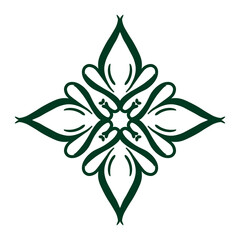 Symmetrical green flower