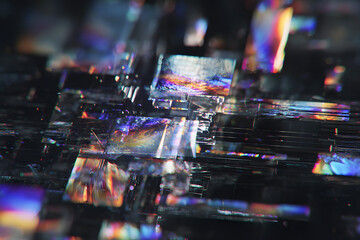 broken holographic interface flickering in the dark creating a futuristic visual metaphor for digital isolation and loneliness