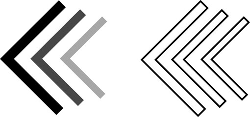 Arrow, cursor, dynamic fast symbol sign. Dynamic moving arrow representing speed, fast, acceleration illustration.