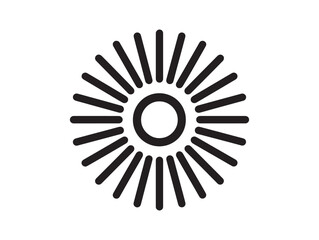 Minimalist Sun Symbol Simple Line Art