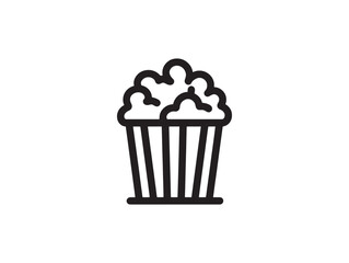 Minimalist Popcorn Line Art Icon