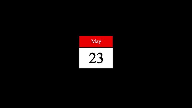 My month 23 date calendar icon animation. Modern design calendar symbol background 4k video.