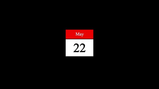 My month 22 date calendar icon animation. Modern design calendar symbol background 4k video.