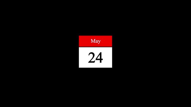 My month 24 date calendar icon animation. Modern design calendar symbol background 4k video.