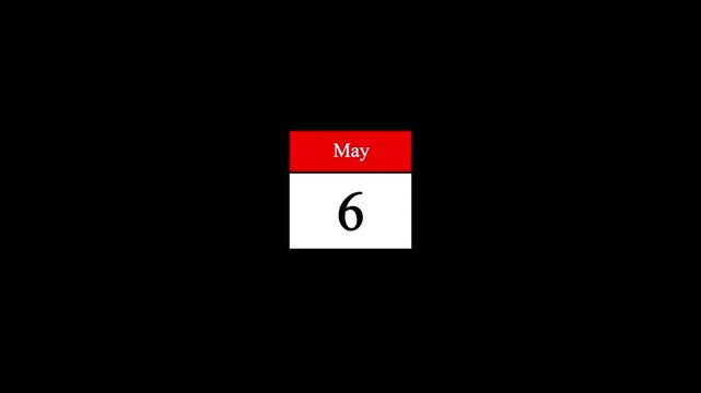 My month 6 date calendar icon animation. Modern design calendar symbol background 4k video.