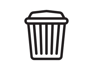 Modern Trash Bin Minimal Line Illustration