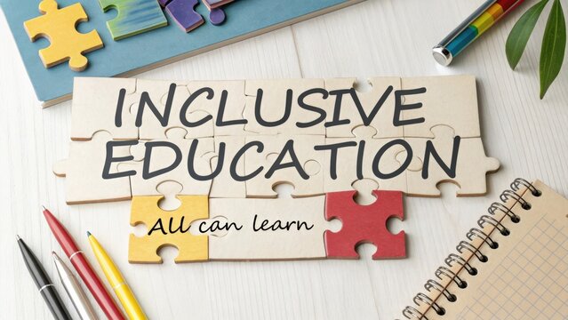 Puzzle spelling Inclusive Education showing diverse learning for all