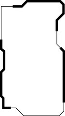 Widget frame for smartphone. Frame geometric banner mockup. Collection of futuristic hud frame square, oval, rectangle, circle. Design Elements for Application Phone, Game Menu and Website.