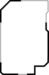 Widget frame for smartphone. Frame geometric banner mockup. Collection of futuristic hud frame square, oval, rectangle, circle. Design Elements for Application Phone, Game Menu and Website.