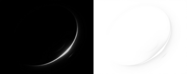 Abstract circular PNG overlay featuring a smooth gradient transition from dark to light, ideal for creative design projects and enhancing visual storytelling with copy space