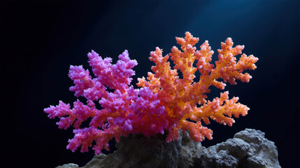 Vivid Coral Ecosystem Capture Showcasing Bright Coral Structures in Underwater Environment with Stunning Color Contrast and Professional Photography Techniques