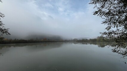 fog on the lake