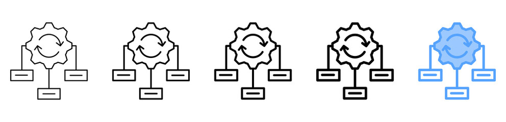 Workflow Optimization Icon Different Style Outline Collection Set 