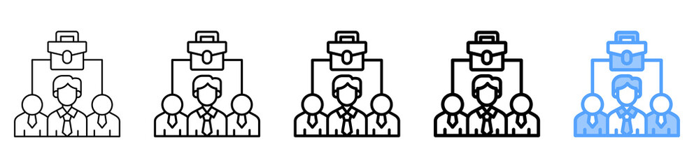 Work Organization Icon Different Style Outline Collection Set 