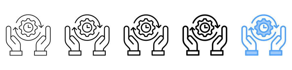 Time Efficiency Icon Different Style Outline Collection Set 