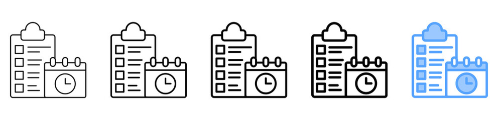 Task Scheduling Icon Different Style Outline Collection Set 