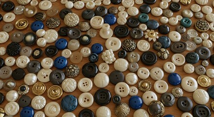 Close Up of Colorful Buttons Collection