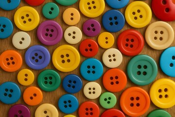 Close Up of Colorful Buttons Collection