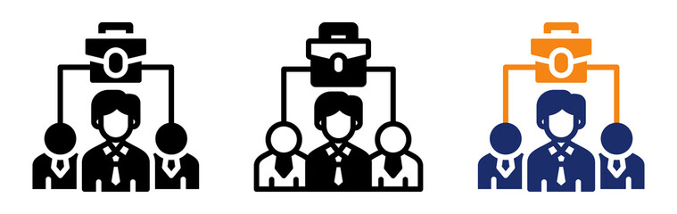 Work Organization Icon Collection Glyph & Mixed Style 