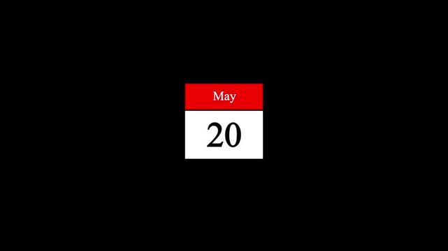 June month 20 date calendar icon animation. Modern design calendar symbol background 4k video.