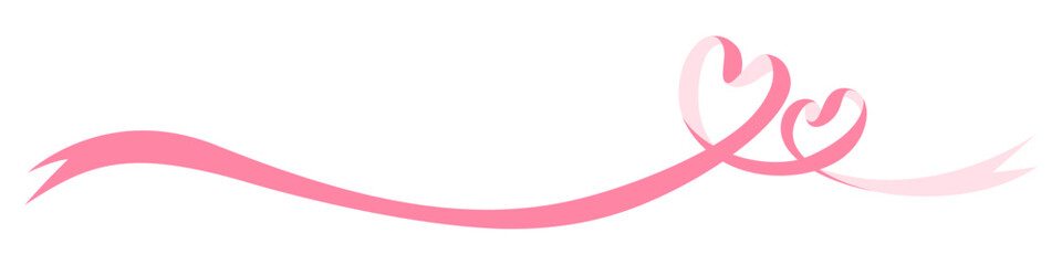 ハート型のリボン、デコレーション素材