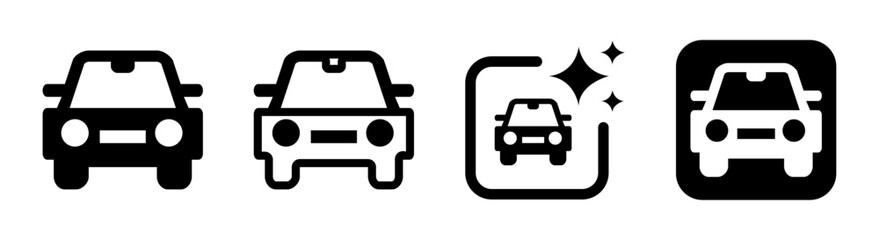 Vector illustration of a car icon with a transport sign and parking symbol representing urban mobility, traffic navigation, and vehicle services in a clean modern style for digital and print design