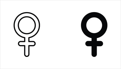 Female gender icon. Single line Female gender icon vector background. Vector illustration for web design. Isolated on white background.