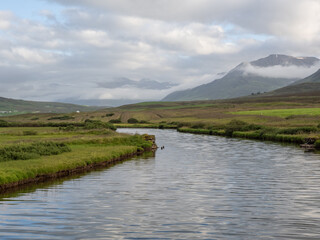 mountains and river in Iceland
