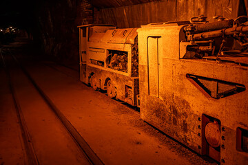 mine electric locomotive in mine