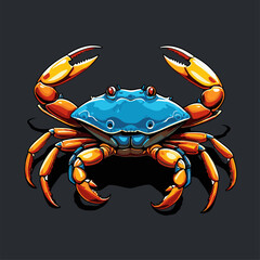 fresh sea crab cartoon vector