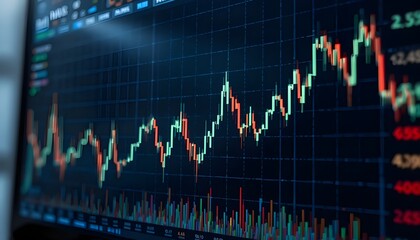 "Stock Market Chart Showing Rising Financial Graph — Economic Growth, Investment Trends, Trading Analysis, Forex, Cryptocurrency, Data Visualization, Business Finance, and Market Performance Concept"