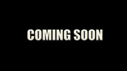 3D Golden Coming Soon Loop Text animation for Movie Trailer, Live Streaming, Music Teaser, Intro Video, Outro, Show Promotion, Theatre Synopsis with Black background alpha matte