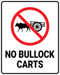 No bullock carts sign vector illustration