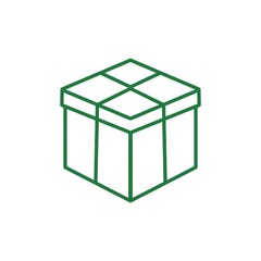 Package, box, cardboard, delivery, parcel thin green line icons. For website marketing design, logo, app, template, ui, etc. Vector illustration.