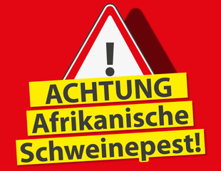Warndreieck, Achtung, Afrikanische Schweinepest!