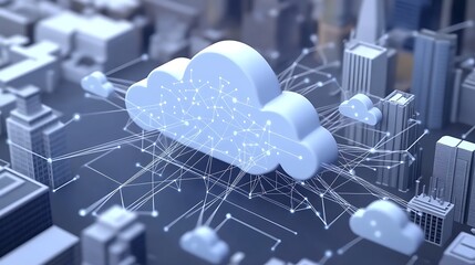 signals flow in a tree pattern and connected to each other and forming clouds