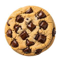 Delicious chocolate chip cookie isolated on transparent background