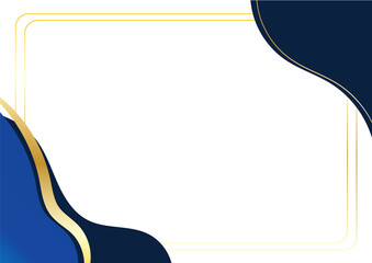 Modern abstract background with elegant blue and gold wave shapes.