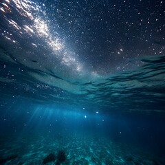 Starry night over the ocean