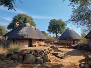 Traditional Zulu Grass Hut Tribe