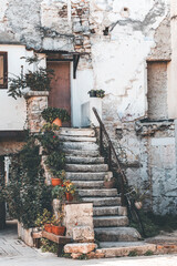 narrow street in the old town in croatia
